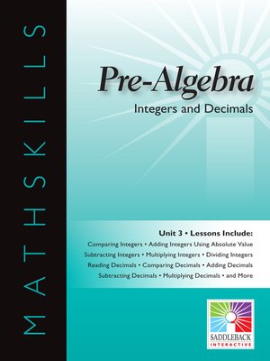 cover image of Pre-Algebra: Integers and Decimals